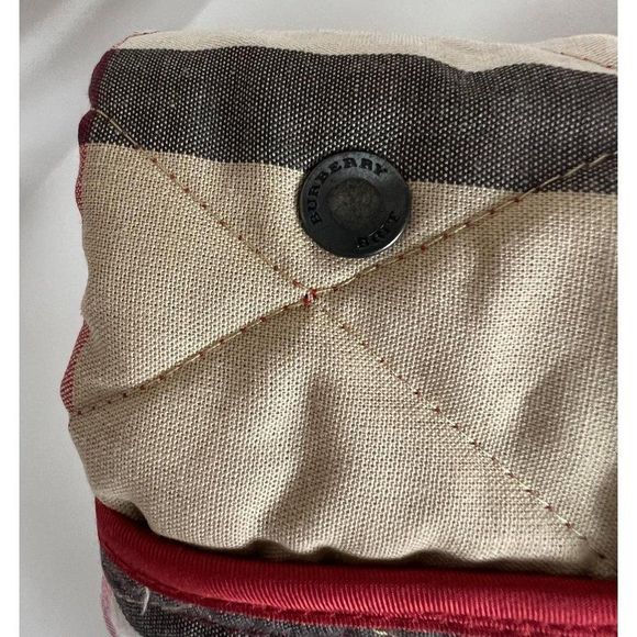 BURBERRY Red & Beige Check Diamond Quilted Nova Check Utility Jacket Size XS - Picture 16 of 16